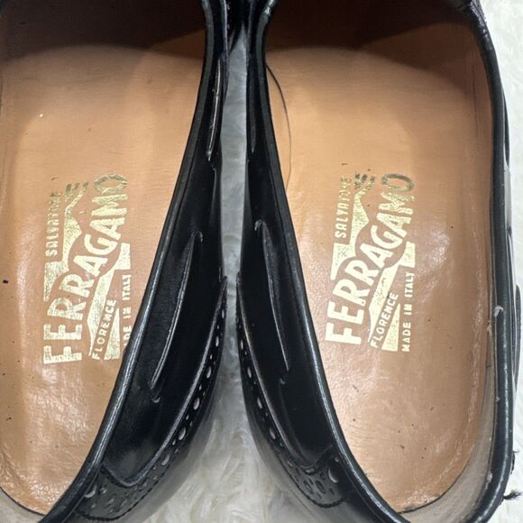 Salvatore Ferragamo Men’s Leather Black Kiltie Tasel Loafers 6.5D /Womens 8.5